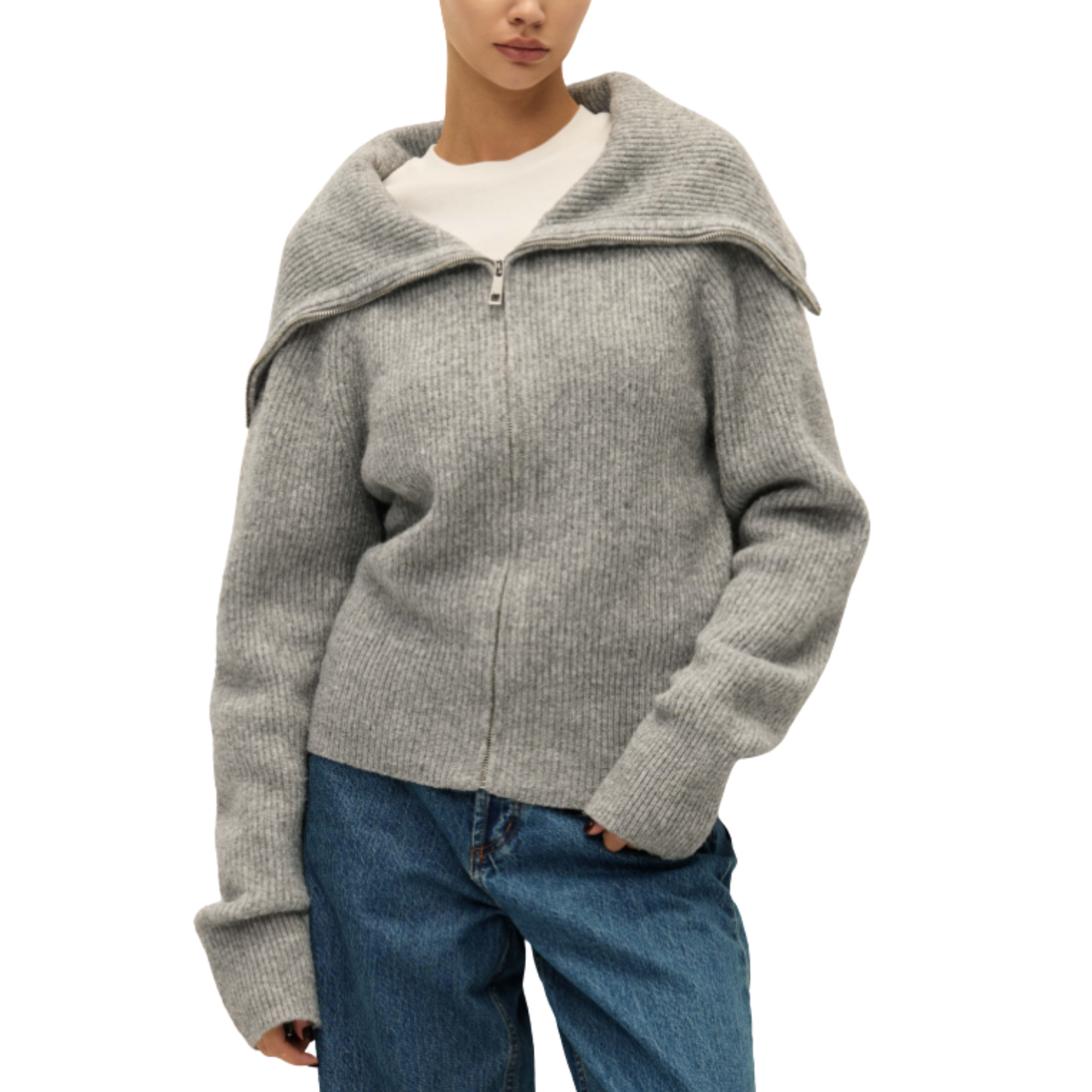 leigh zip-up sweater