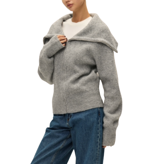 leigh zip-up sweater