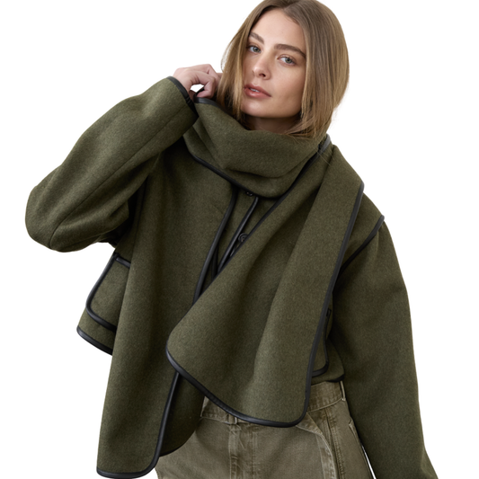 olive scarf jacket