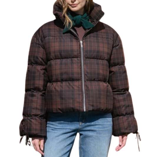 plaid puffer