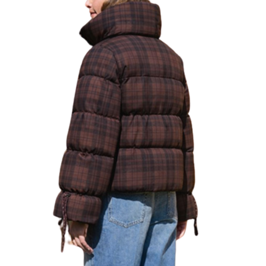 plaid puffer